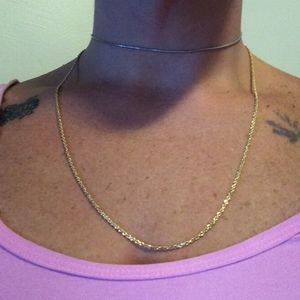 22" 14k yellow gold rope necklace